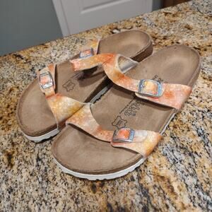 Birki's Sandals EU 37 US 6 Orange Pattern Leather